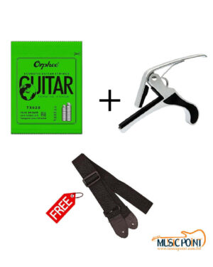 Buy 1 set orphee Acoustic string & capo Get 1 strap Free